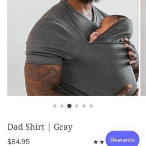 LALABU Dad Shirt  Medium Simple Gray Baby Wearing Carrier Top Kangaroo Pouch